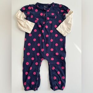 Navy Blue Polka Dot Romper